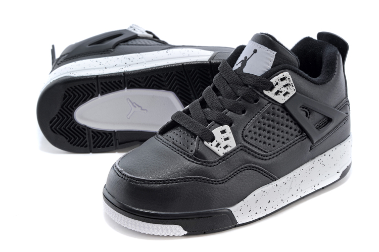 Kids Jordan 4 Black Basketball Shoes - Click Image to Close
