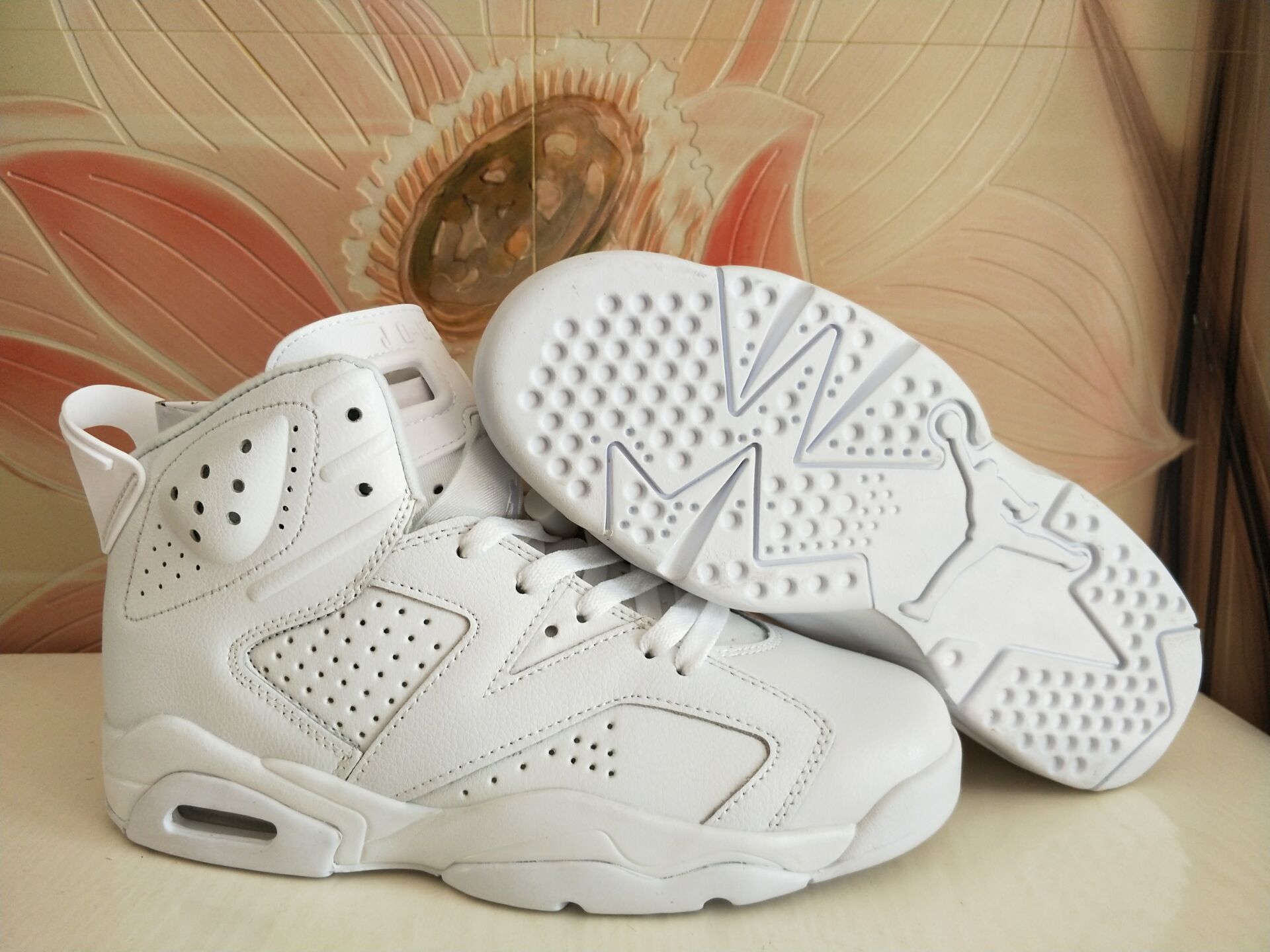 Women Air Jordan 6 All White Shoes - Click Image to Close