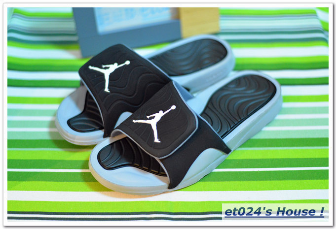 Men Jordan Hydro 5 Slide Sandals Black Grey - Click Image to Close