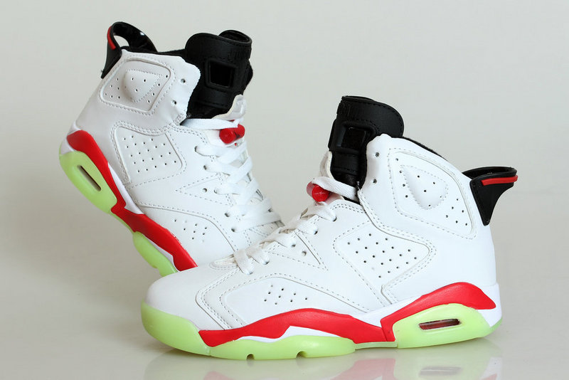 Midnight Jordan 6 White Red Shoes For Women