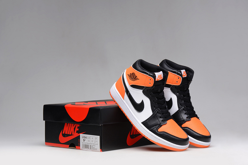 New Original 2015 Air Jordan 1 Dun Black Orange White Shoes - Click Image to Close