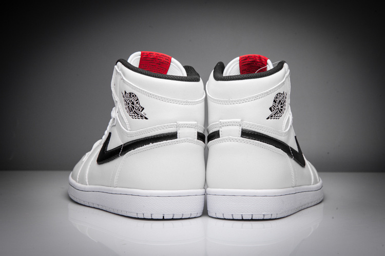 New Air Jordan 1 All White Black Swoosh Shoes