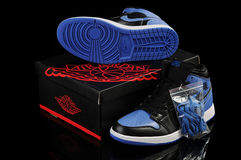 New Air Jordan 1 Black Blue Shoes - Click Image to Close