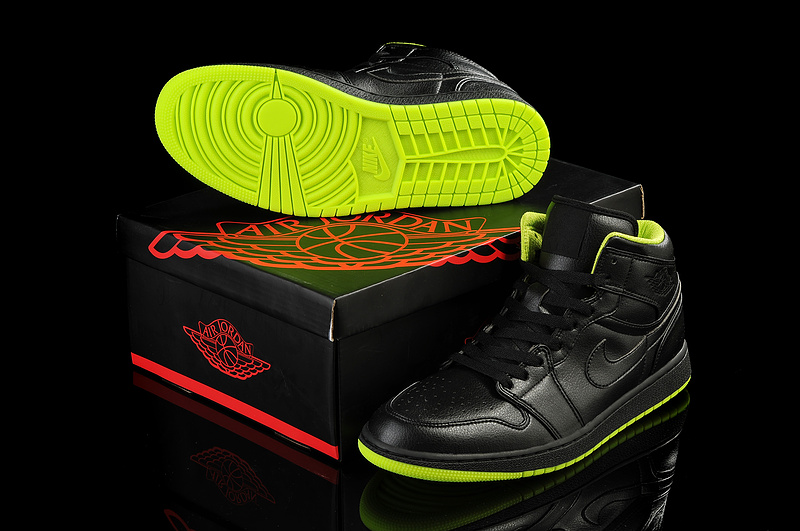 New Arrival Jordan 1 Black Green Shoes