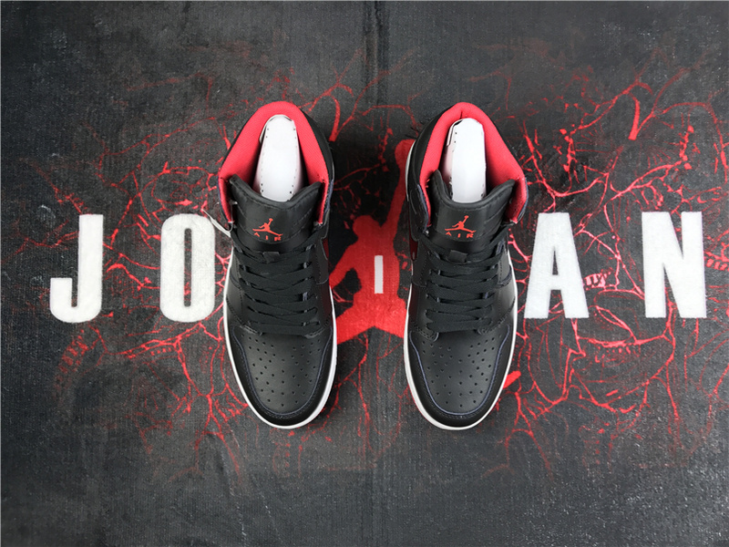 New Air Jordan 1 Black SnakeSkin Red Shoes