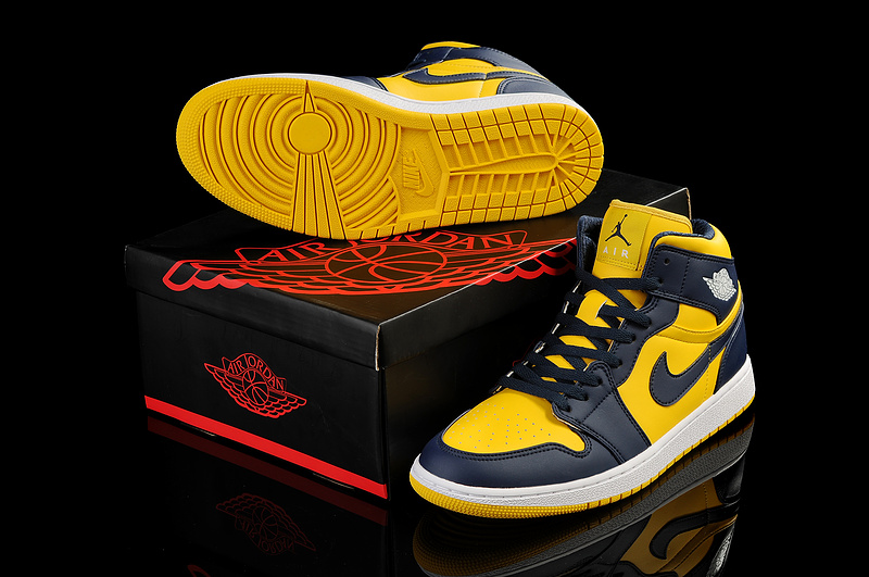 New Arrival Jordan 1 Black Yellow Shoes - Click Image to Close