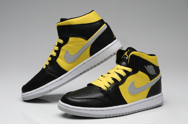 New Arrival Jordan 1 Black Yellow White Shoes