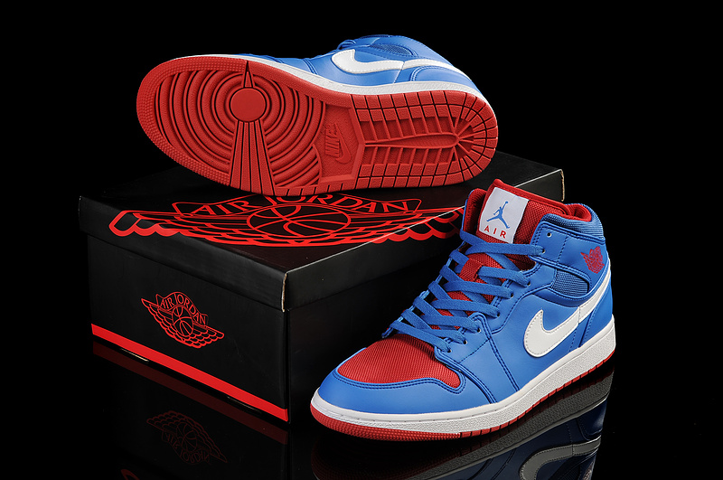 New Air Jordan 1 Blue Red White Shoes