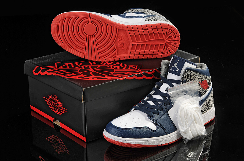 New Arrival Jordan 1 Blue White Grey Shoes