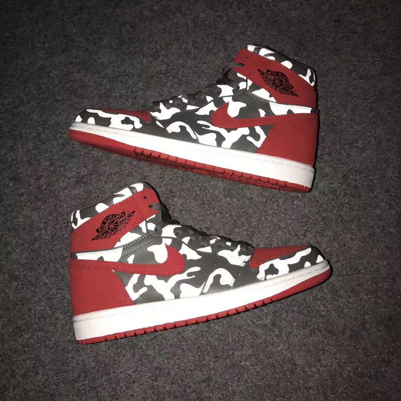New Air Jordan 1 Camo Amy Red Shoes