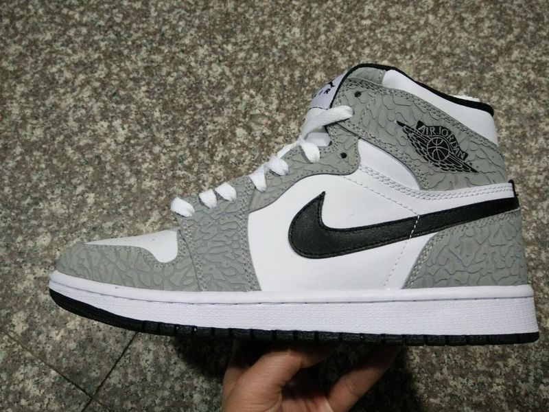New Air Jordan 1 Crack Grey White Shoes