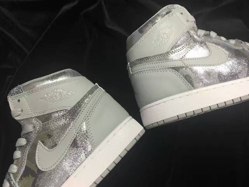 New Air Jordan 1 GS All Star Silver Grey Shoes - Click Image to Close