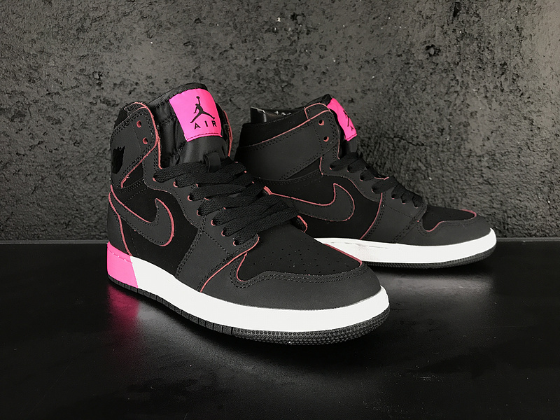 New Air Jordan 1 GS Black Pink White Shoes - Click Image to Close