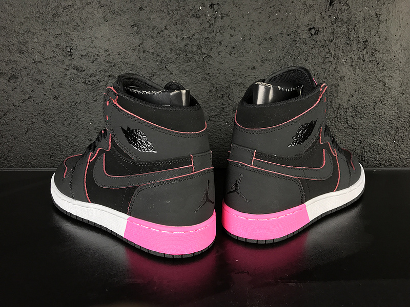 New Air Jordan 1 GS Black Pink White Shoes - Click Image to Close