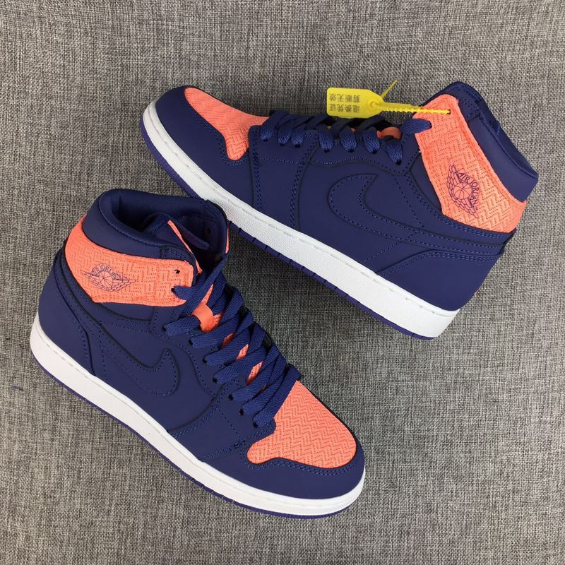 New Air Jordan 1 GS Orange Blue Shoes - Click Image to Close