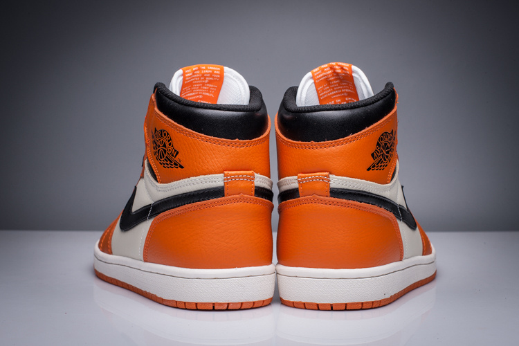 New Air Jordan 1 GS Orange White Black Shoes - Click Image to Close