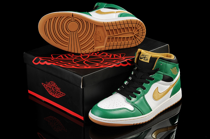 New Air Jordan 1 Green White Shoes