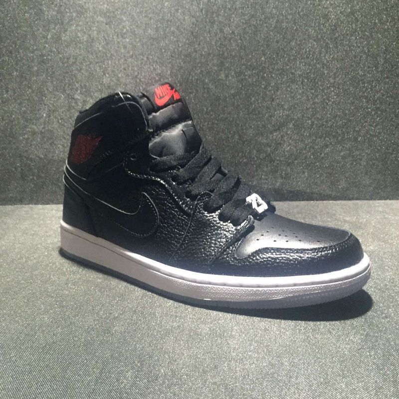 New Air Jordan 1 High All Black Red Shoes - Click Image to Close