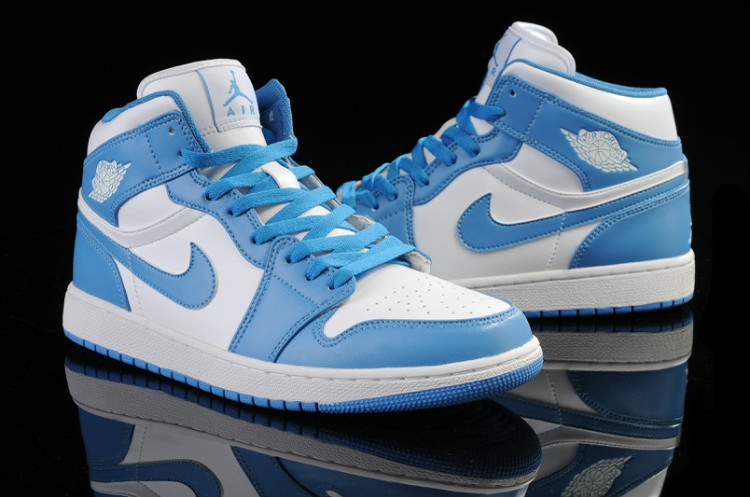 baby blue and white jordans