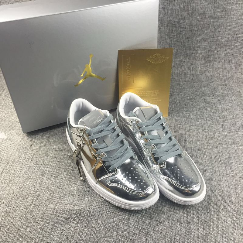 New Air Jordan 1 Low Liquid Silver Shoes