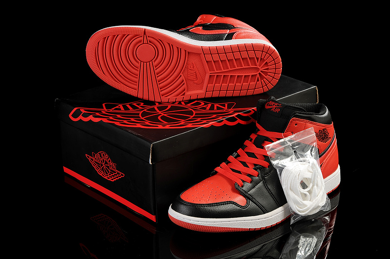 New Air Jordan 1 Red Black White Shoes
