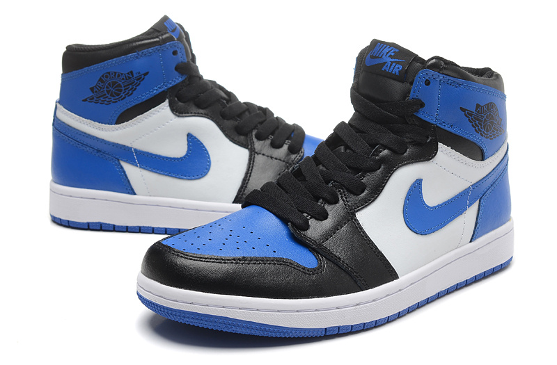 New Air Jordan 1 Retro Black Blue White Shoes