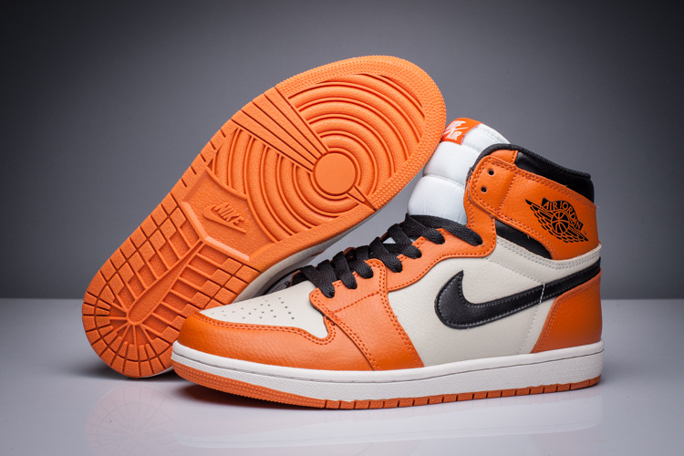 New Air Jordan 1 Retro Orange White Black Shoes - Click Image to Close