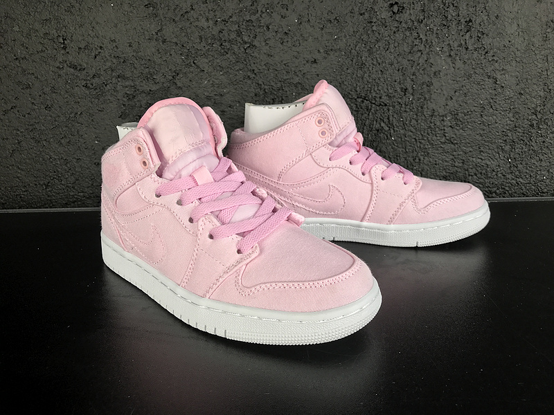 New Air Jordan 1 Retro Pink White Women Shoes