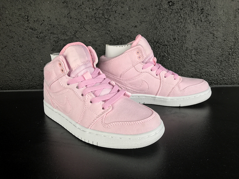 New Air Jordan 1 Retro Pink White Women Shoes - Click Image to Close