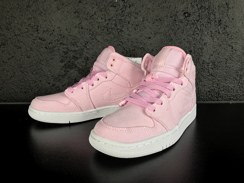 New Air Jordan 1 Retro Pink White Women Shoes - Click Image to Close