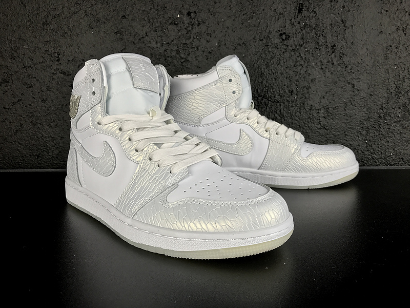 New Air Jordan 1 Retro White Silver Women Shoes