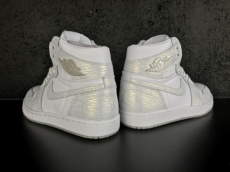 New Air Jordan 1 Retro White Silver Shoes