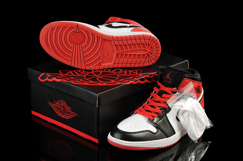 New Arrival Jordan 1 White Black Red Shoes - Click Image to Close