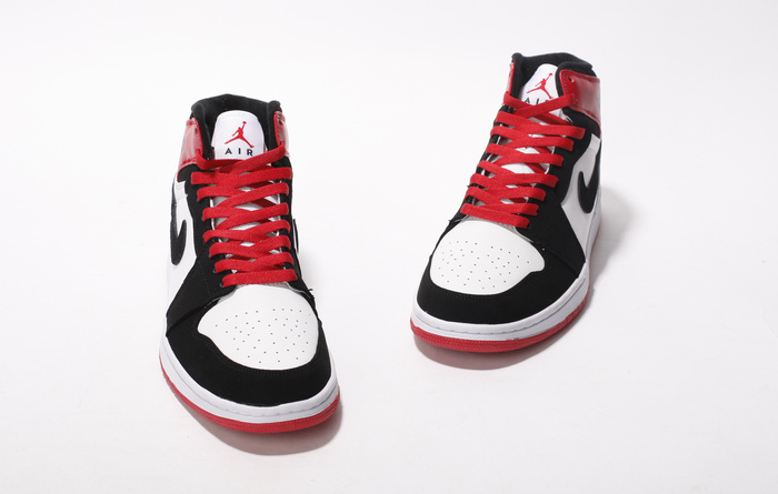 Air Jordan Retro 1 White Black Red - Click Image to Close