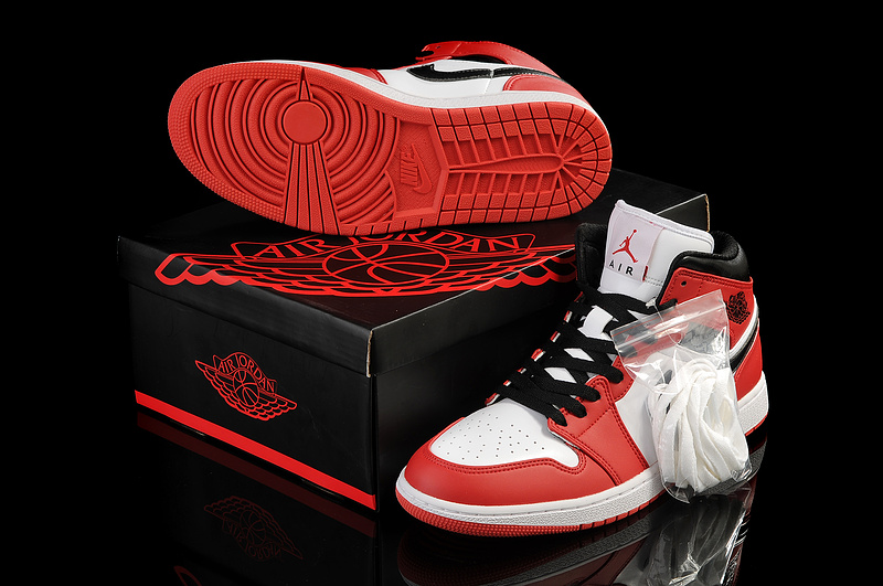 New Air Jordan 1 White Red Shoes - Click Image to Close