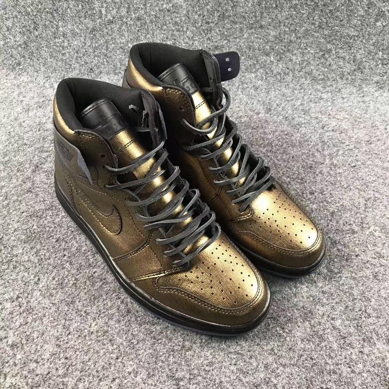 New Air Jordan 1 Wings Gold Shoes
