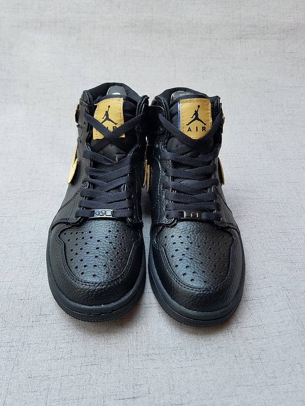 New Air Jordan 1 BHM Magic Buckle Black Gold Shoes