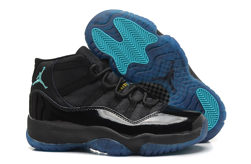 New Air Jordan 11 Black Blue For Women - Click Image to Close