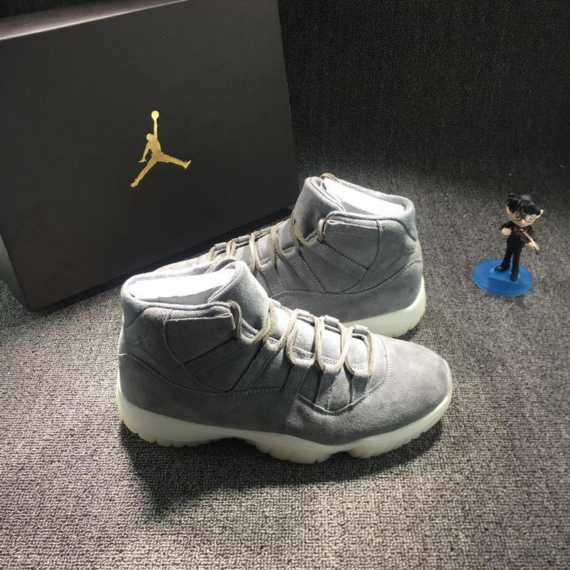 New Air Jordan 11 Cool Grey Suede Shoes