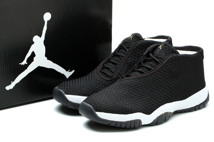 New Air Jordan 11 Flyknit Black White Shoes - Click Image to Close