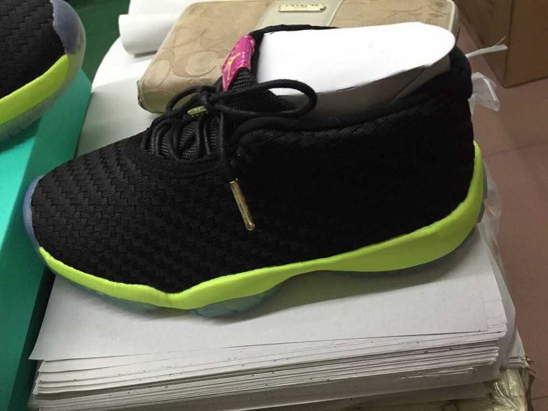 New Air Jordan 11 Flyknit Black Yellow Shoes - Click Image to Close