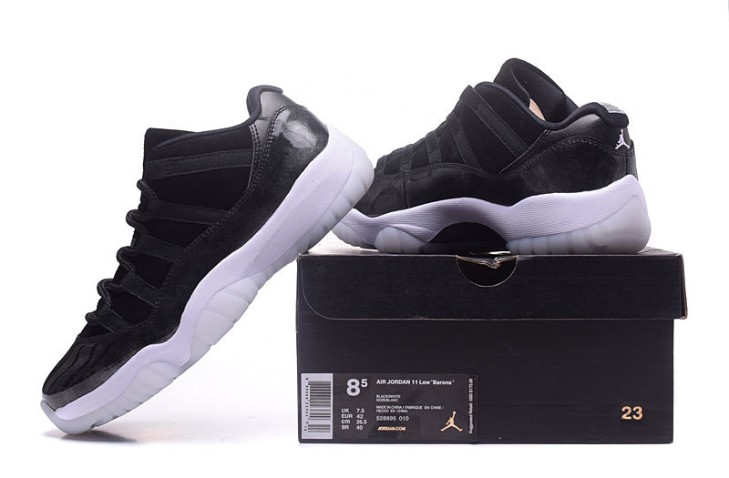 New Air Jordan 11 Low 72 10 Black White GS Shoes