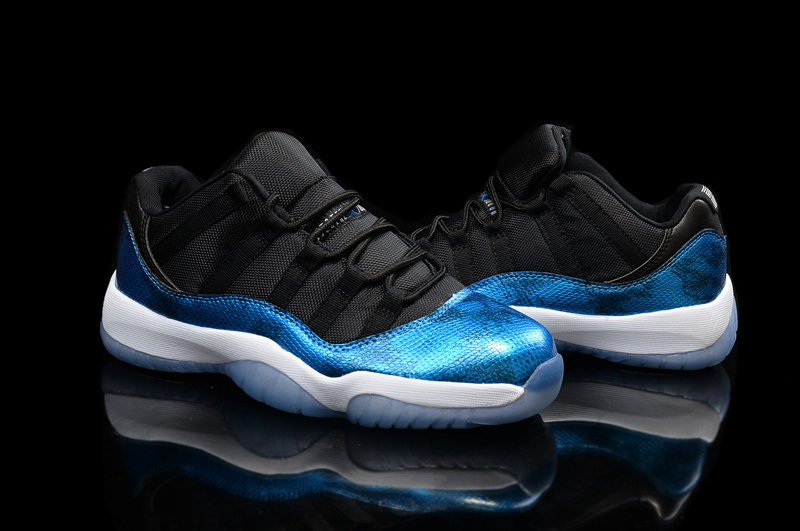 New Original Air Jordan 11 Low Black Shine Blue Shoes