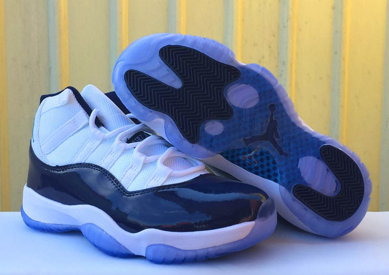 New Air Jordan 11 North Carnolina White Blue Shoes - Click Image to Close