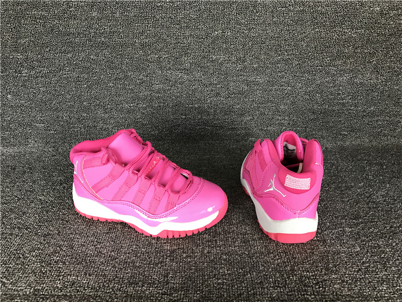 New Air Jordan 11 Retro Pink White Shoes For Kids