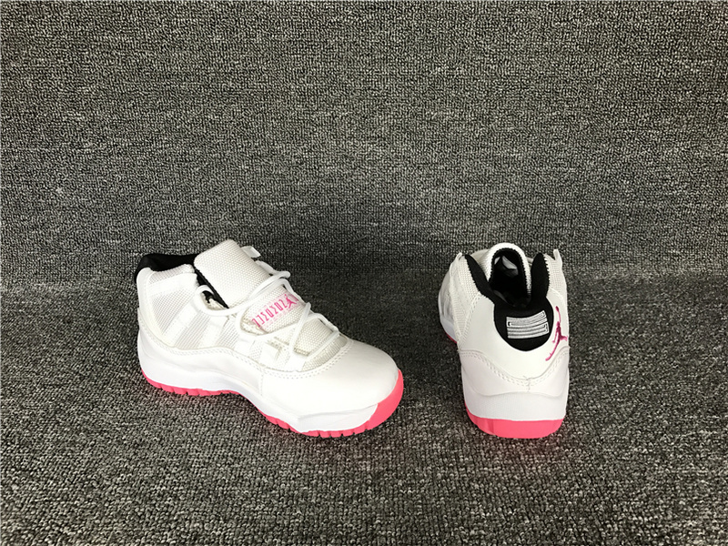 New Air Jordan 11 Retro White Red Shoes For Kids