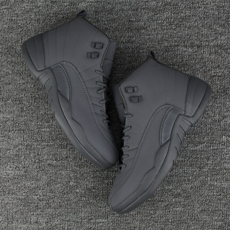 New Air Jordan 12 All Grey Shoes - Click Image to Close