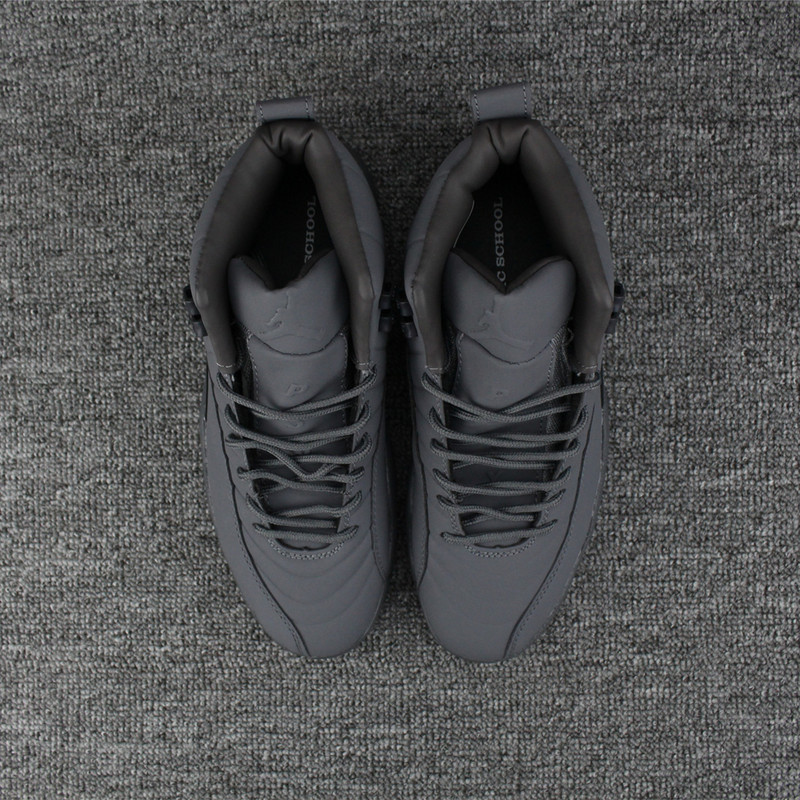 New Air Jordan 12 All Grey Shoes - Click Image to Close