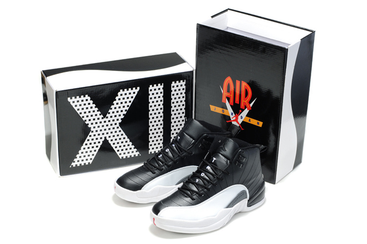 Latest Air Jordan 12 Black White - Click Image to Close