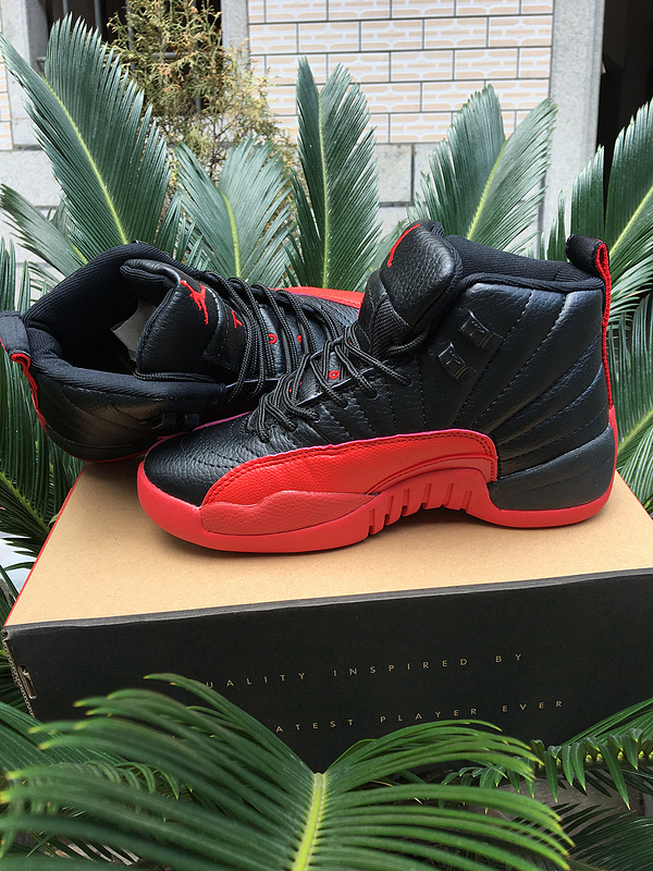 New Air Jordan 12 GS Black Red Shoes - Click Image to Close